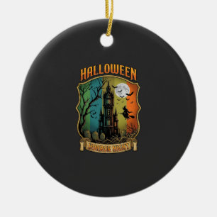 Décoration En Céramique Maison Hantée Halloween Horreur Sorcière Pleine Lu