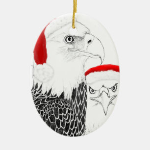 DÉCORATION EN CÉRAMIQUE MAISON SWFL EAGLE NEST PORTRAIT OF LOVE SANTA HATS