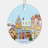 Décoration En Céramique Maisons de Noël avec ciel bleu (Gauche)