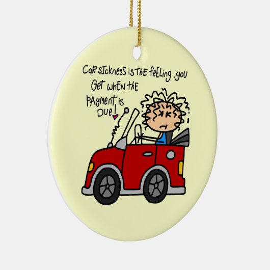 Décoration En Céramique Maladie de voiture humoristique (Droite)