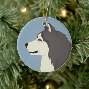 Décoration En Céramique Malamute d'Alaska