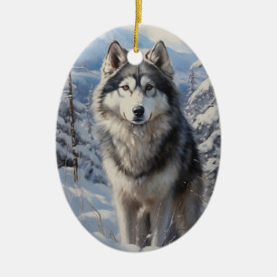 Décoration En Céramique Malamute d'Alaska