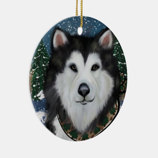 Décoration En Céramique Malamute d'Alaska (Droite)