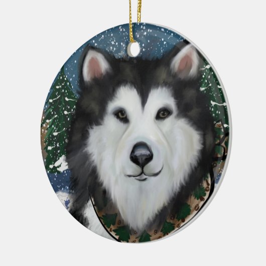 Décoration En Céramique Malamute d'Alaska (Gauche)