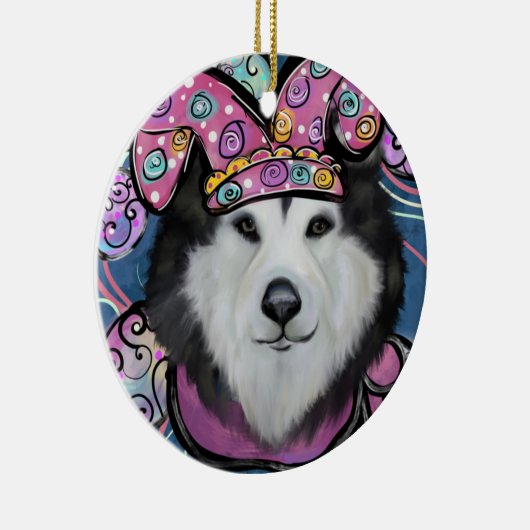 Décoration En Céramique Malamute d'Alaska (Droite)