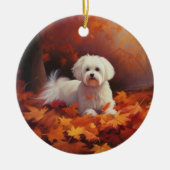 Décoration En Céramique Maltais en automne Feuilles automne Inspiration (Devant)