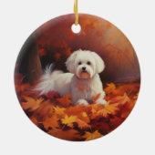 Décoration En Céramique Maltais en automne Feuilles automne Inspiration (Dos)