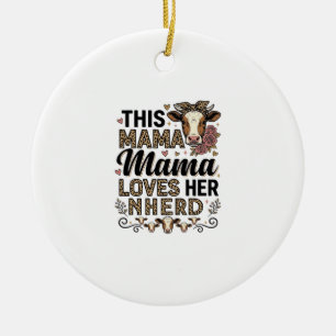 Décoration En Céramique Mama Aime Son Troupeau Vintage Cow Maman Conceptio