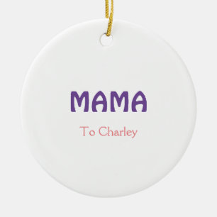 Décoration En Céramique Mama happy mothers retro purple add name text vint