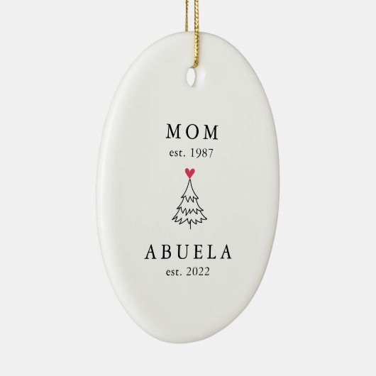 Décoration En Céramique Maman | Abuela Year Est. Noël (Droite)