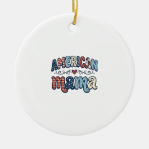 Décoration En Céramique Maman Américaine Design de T-Shirt Vintage Patriot