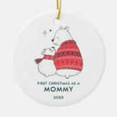 Décoration En Céramique Maman & Bébé Ours Personnalisé 1er Noël Comme Une (Devant)