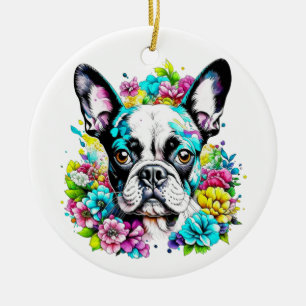 Décoration En Céramique Maman Boston Terrier Empreinte de Patte