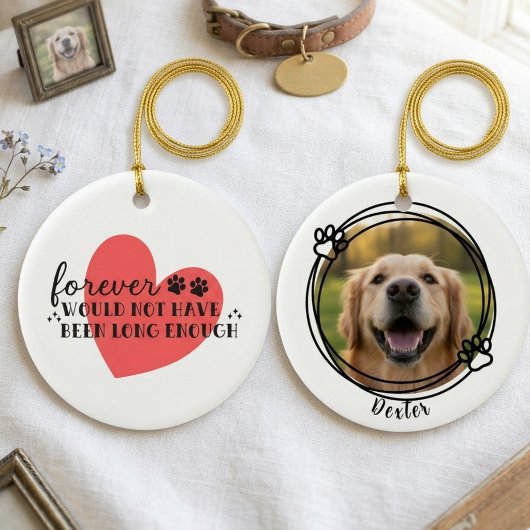 Décoration En Céramique Maman Chien Minimaliste Empreinte de Patte Mémorie