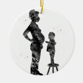 Décoration En Céramique Maman enceinte avec fils (Devant)