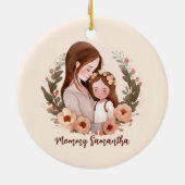 Décoration En Céramique Maman et fille avec couronne Rose 2 (Dos)