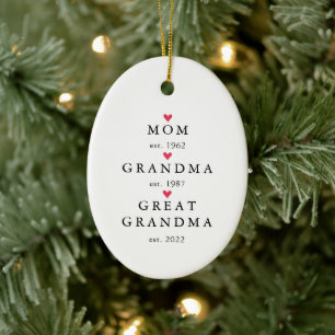 Décoration En Céramique Maman   Grand-mère Année Est. Noël