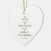 Décoration En Céramique Maman | Grand-mère Année Est. Noël (Gauche)