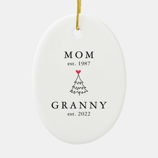 Décoration En Céramique Maman | Granny Year Est. Noël (Devant)