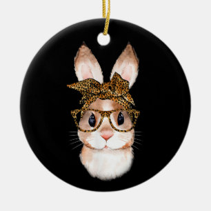 Décoration En Céramique Maman Lapin de Pâques mignon Léopard de Pâques Ann