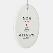 Décoration En Céramique Maman | Meemaw Année Est. Noël (Droite)