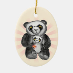 Décoration En Céramique Maman Ours Panda Amour