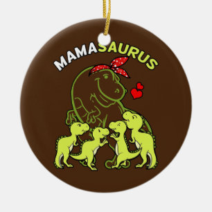 Décoration En Céramique Mamasaurus Mama De 4 Enfants Maman Dinosaure Béb
