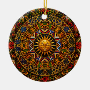 Décoration En Céramique Mandala de géométrie sacrée africaine — Kente Ndeb