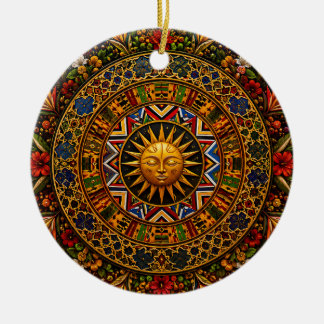 Décoration En Céramique Mandala de géométrie sacrée africaine — Kente Ndeb