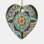 Décoration En Céramique Mandala de Sun de quatre éléments (Droite)