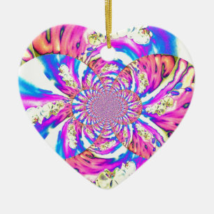 Décoration En Céramique Mandala floral abstrait rose orchidées roses