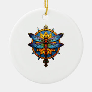 Décoration En Céramique Mandala Libellule Lumineuse Géométrie Sacrée Spiri