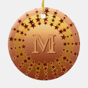 Décoration En Céramique Mandala of Stars - Gradient en satin de cuivre