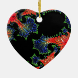 Décoration En Céramique Mandelbrot Garden Heart Ornament