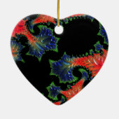 Décoration En Céramique Mandelbrot Garden Heart Ornament (Dos)