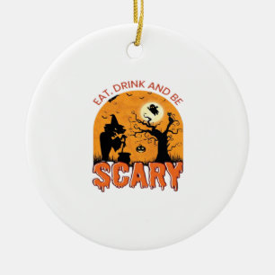 Décoration En Céramique Manger, boire et être effrayant Scène Halloween Vi