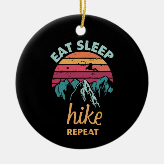 Décoration En Céramique Manger, Dormir, Randonnée, Répéter (Devant)