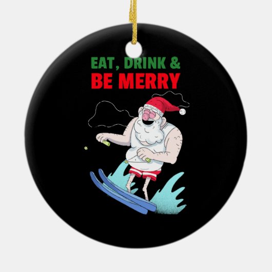 Décoration En Céramique Mangez, buvez et soyez Joyeux Noël (Dos)