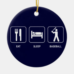 Décoration En Céramique Mangez l'ornement de base-ball de sommeil