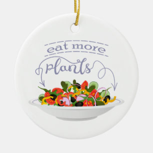 Décoration En Céramique Mangez plus de plantes frais motivation salade let