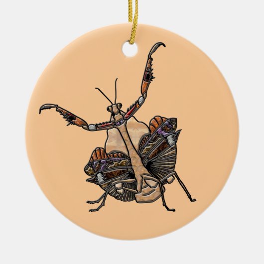 Décoration En Céramique Mantis à feuilles mortes (Devant)