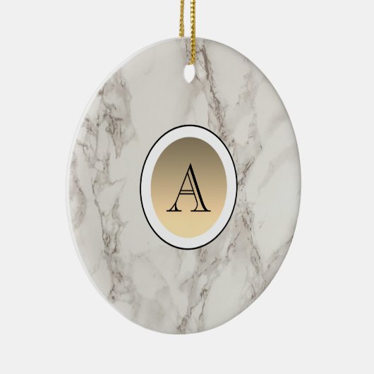 Décoration En Céramique Marbre et or Élégant initial (Droite)