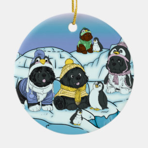 Décoration En Céramique Marche des chiots pingouins