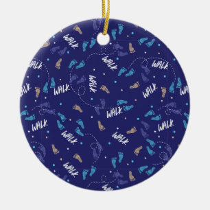 Décoration En Céramique Marcher ensemble : Empreinte Aventure Silhouette