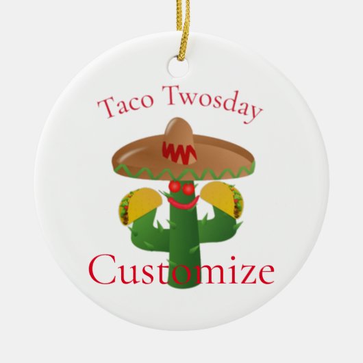 Décoration En Céramique Mardi Taco Saguaro Cactus Thunder_Cove (Devant)