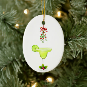 Décoration En Céramique Margaritas et Mistletoe Noël