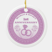 Décoration En Céramique Mariage anniversaire dentelle look changer l'année (Dos)