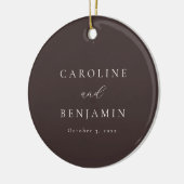 Décoration En Céramique Mariage Calligraphié Élégant Minimaliste Brun Moch (Gauche)
