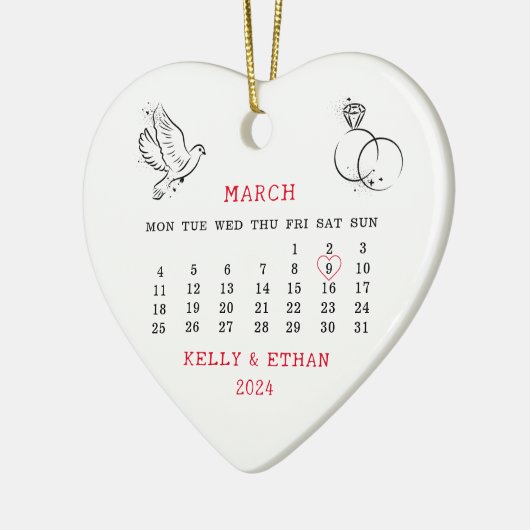 Décoration En Céramique Mariage Date de mariage Mars 2024 (Gauche)