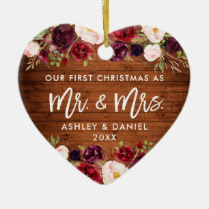 Décoration En Céramique Mariage de Noël de la première florale de Bourgo